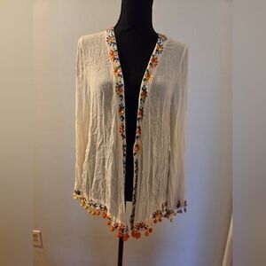 Embroidered White Women's Top